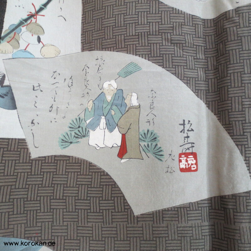 japanische dunkelmelierte Tsumugi Seiden Haori Männer Kimono Jacke, Bilder im Futter