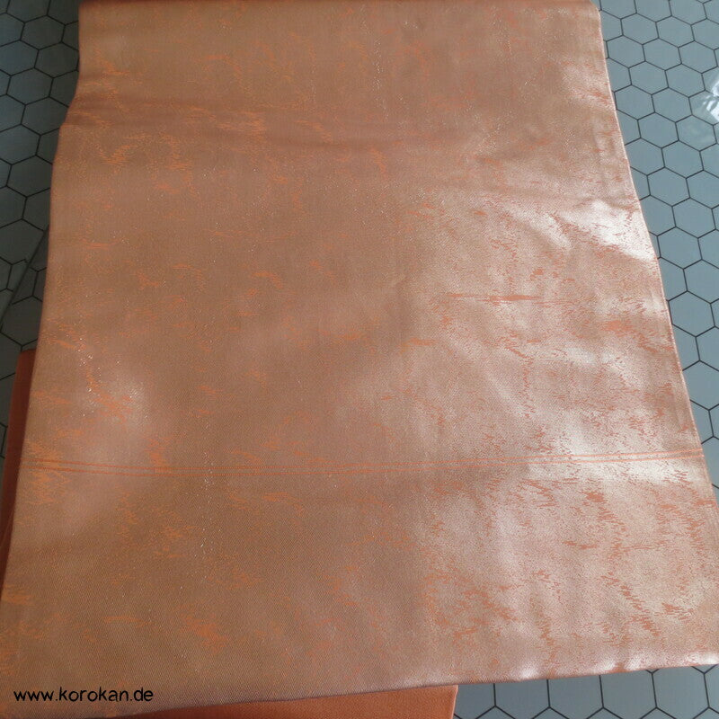 Nagoya Obi Seidenbrokat Ornament auf goldorange