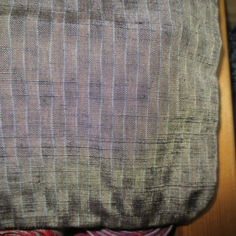japanischer Tatewaku Wellenstreifen Tsumugi Seiden Kimono