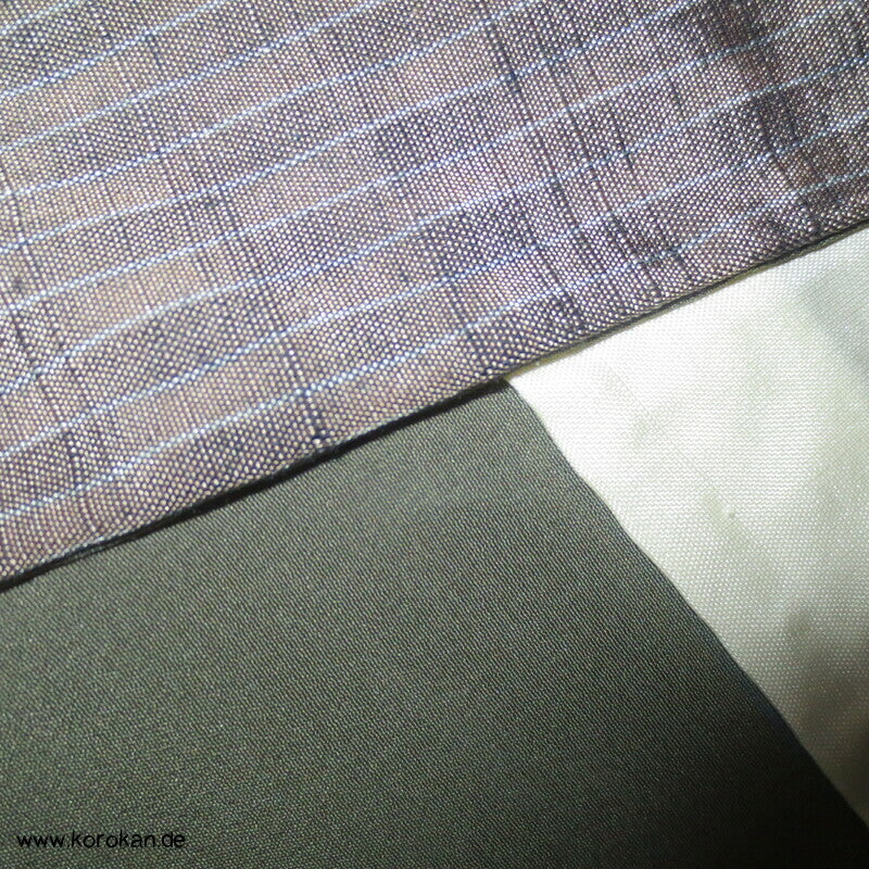 japanischer Tatewaku Wellenstreifen Tsumugi Seiden Kimono