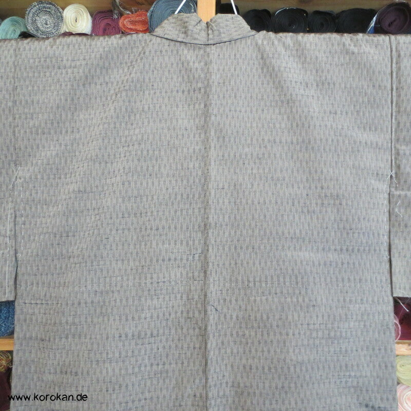 japanischer Tatewaku Wellenstreifen Tsumugi Seiden Kimono