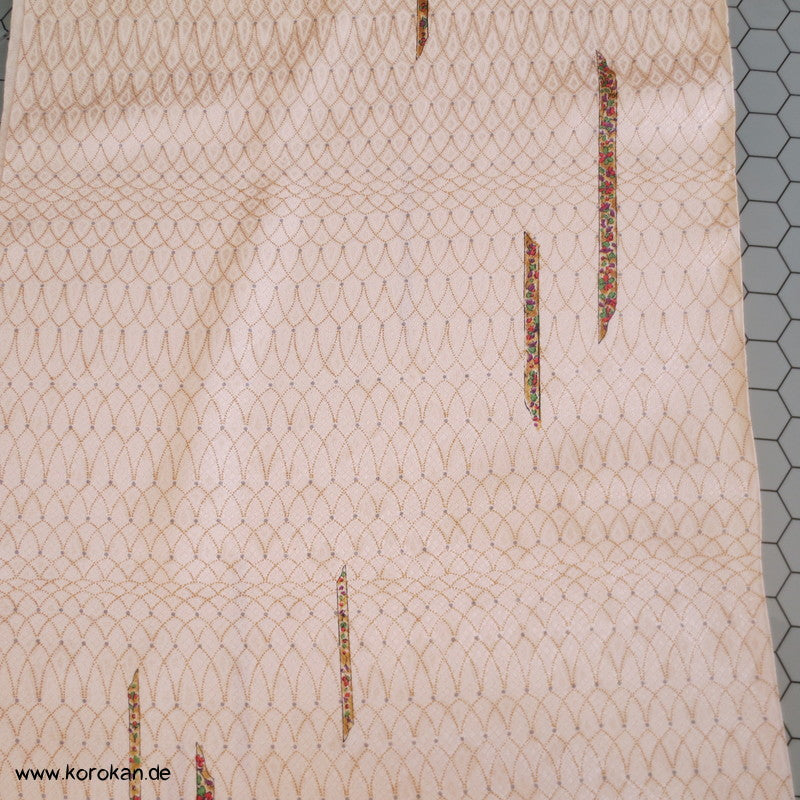 feines Netz, kleine Musterstreifen Kimono Seidendamast