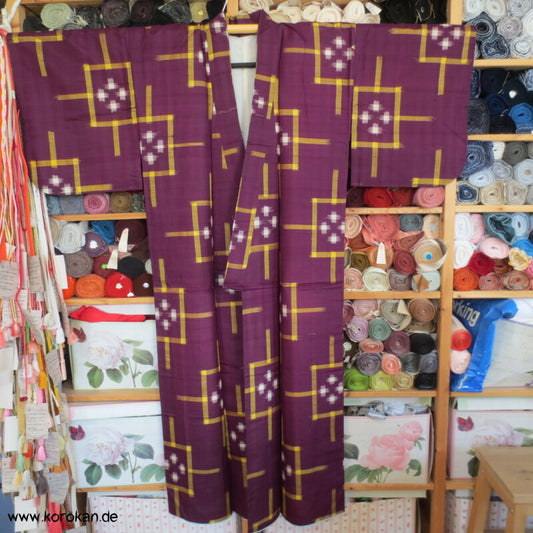 Japan Art Deco Rechtecke Meisen Seiden Kimono, neu aber beschädigt