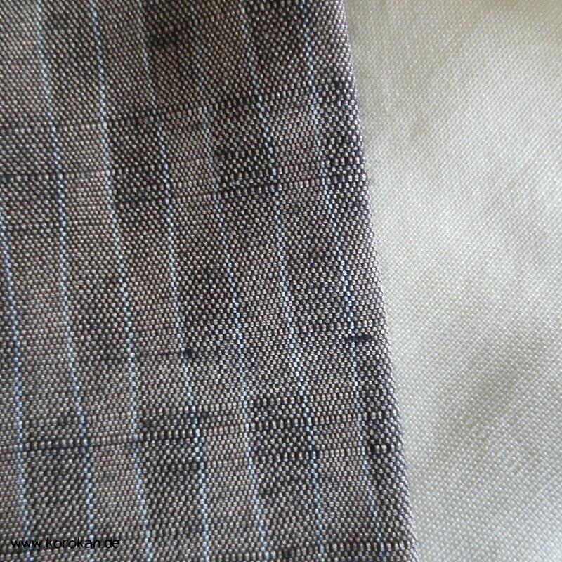 japanischer Tatewaku Wellenstreifen Tsumugi Seiden Kimono