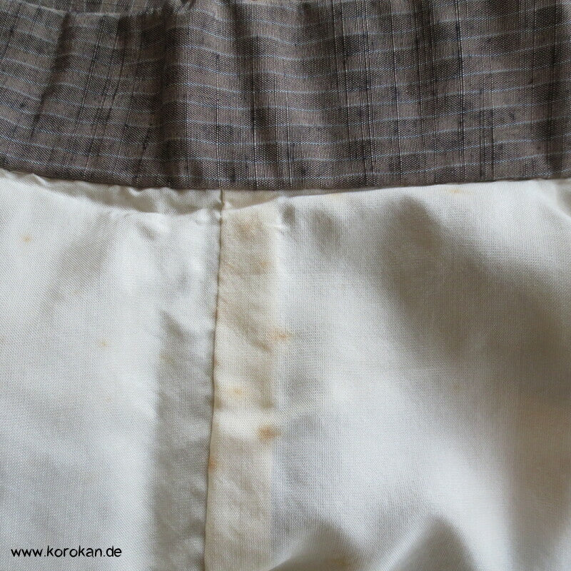 japanischer Tatewaku Wellenstreifen Tsumugi Seiden Kimono