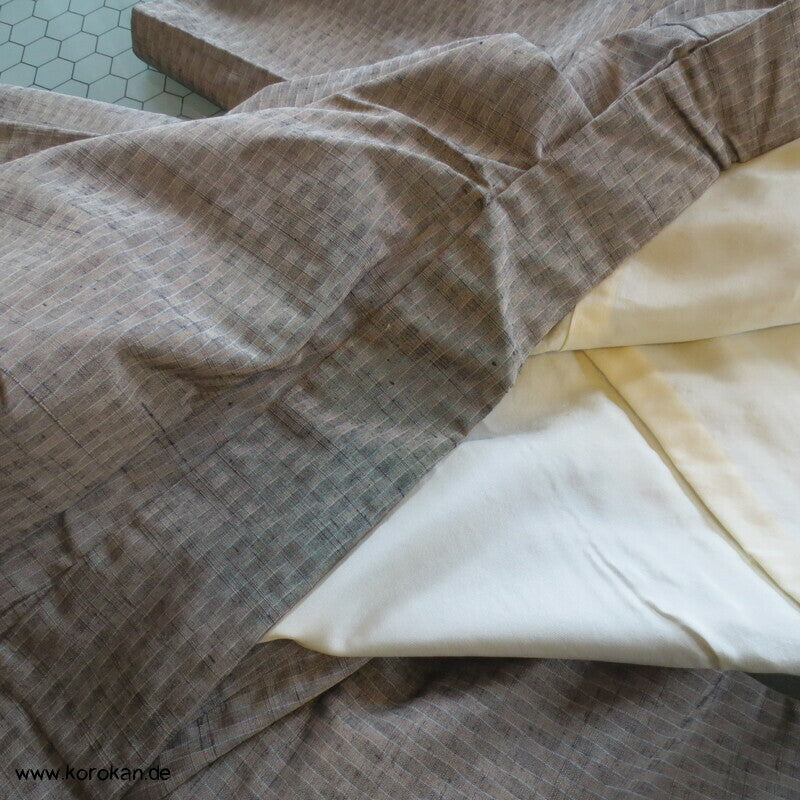 japanischer Tatewaku Wellenstreifen Tsumugi Seiden Kimono