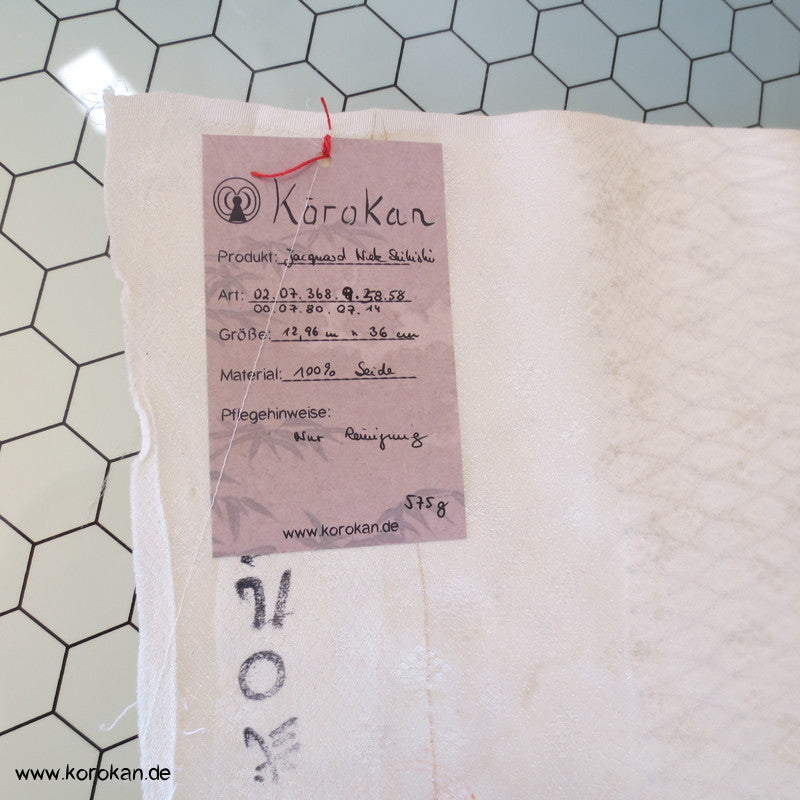 feines Netz, kleine Musterstreifen Kimono Seidendamast