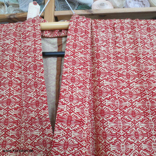 japanischer Hitoe Woll Kimono, Diamant Schmetterling