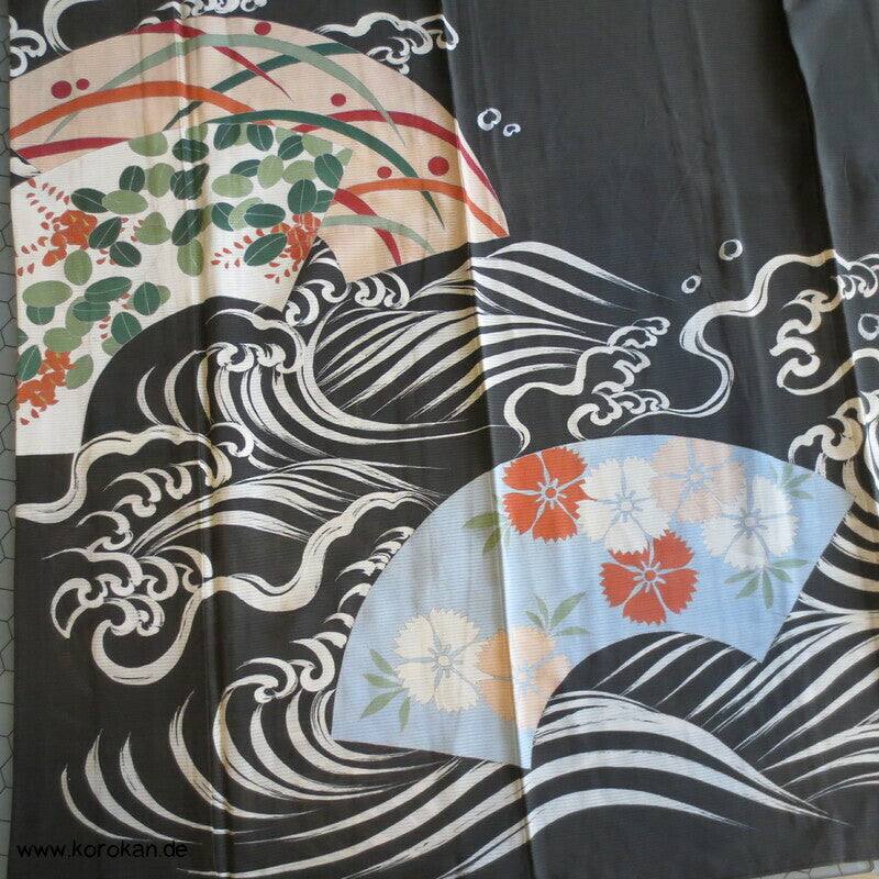 wilde Wellen antiker Hitoe Rho Seiden Tomesode Sommer Kimono