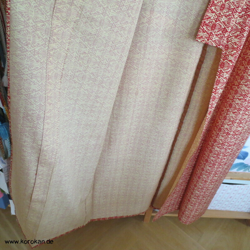 japanischer Hitoe Woll Kimono, Diamant Schmetterling
