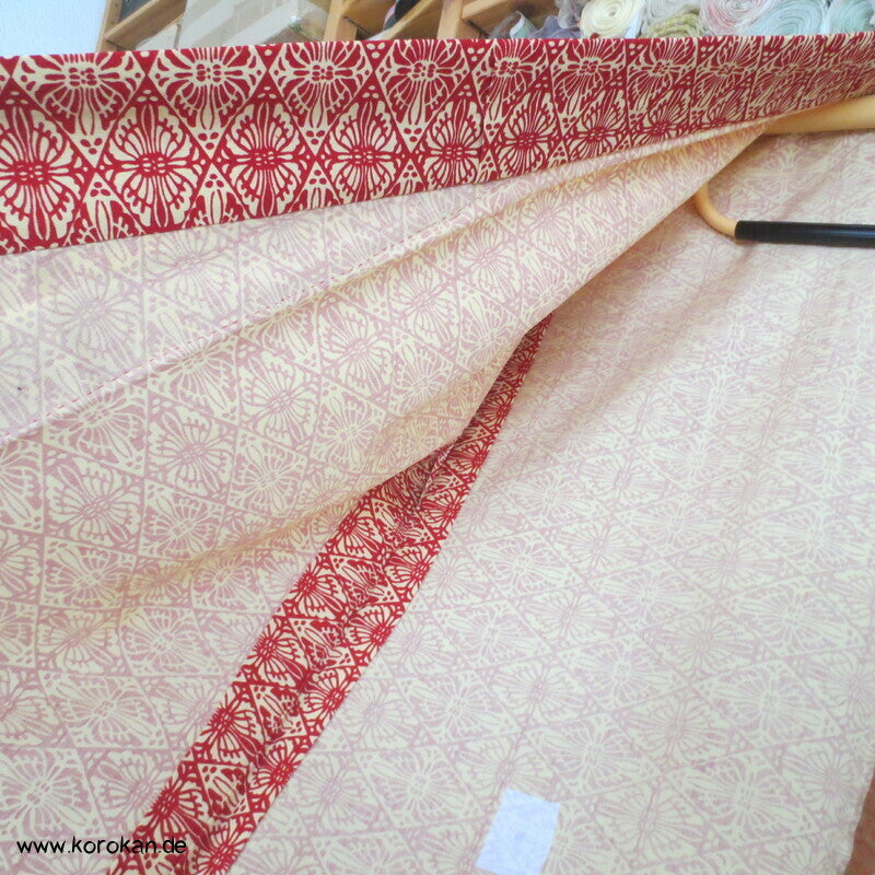 japanischer Hitoe Woll Kimono, Diamant Schmetterling