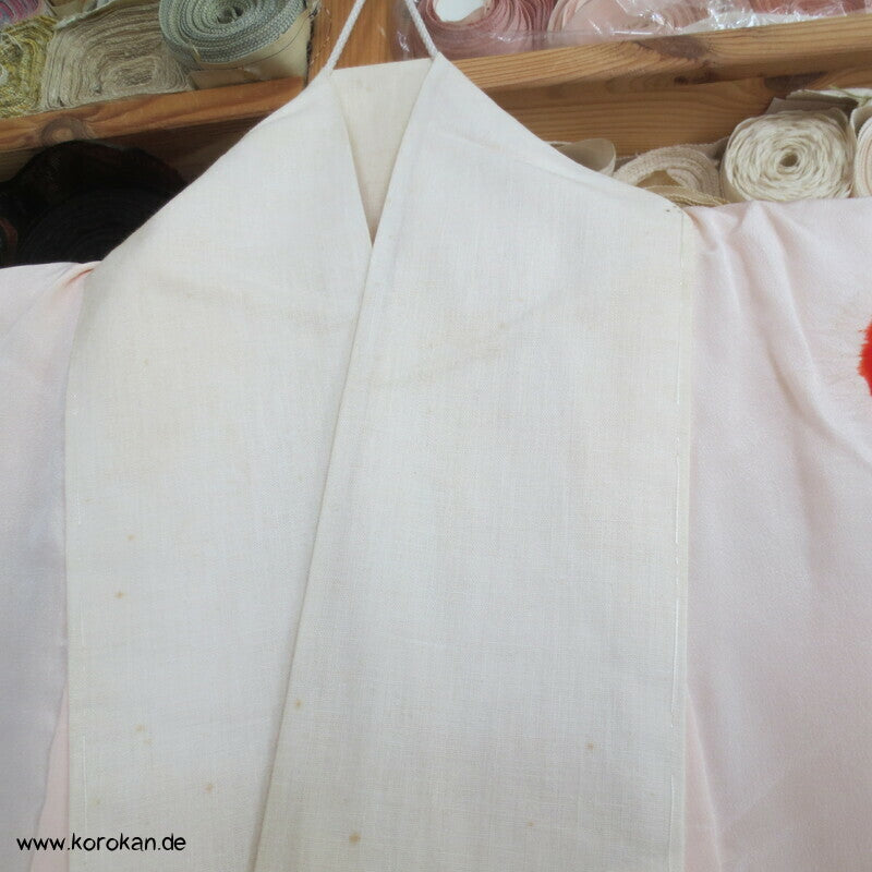 Shibori rot auf weiß japanischer Seiden Juban Unterkimono