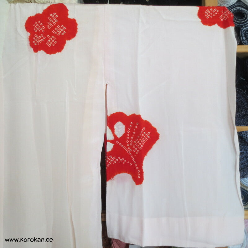 Shibori rot auf weiß japanischer Seiden Juban Unterkimono