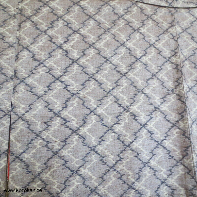 japanischer Baumborke Matsukawabishi Kasuri Tsumugi Seiden Kimono
