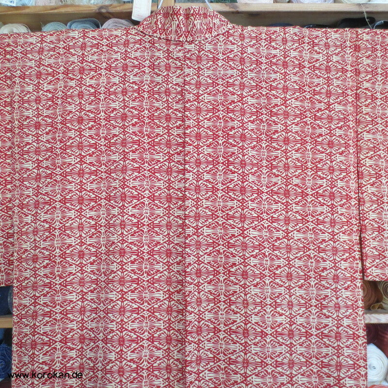 japanischer Hitoe Woll Kimono, Diamant Schmetterling