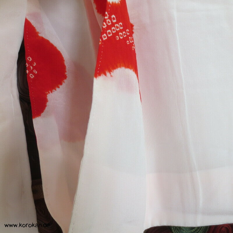 Shibori rot auf weiß japanischer Seiden Juban Unterkimono