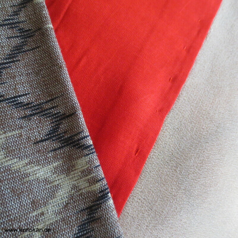 japanischer Baumborke Matsukawabishi Kasuri Tsumugi Seiden Kimono
