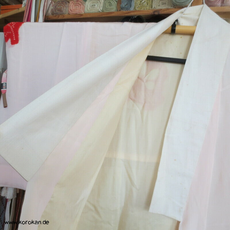 Shibori rot auf weiß japanischer Seiden Juban Unterkimono