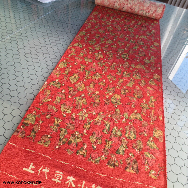 japanische Menschen dicker borkiger Kimono Seide Chirimen Crepe