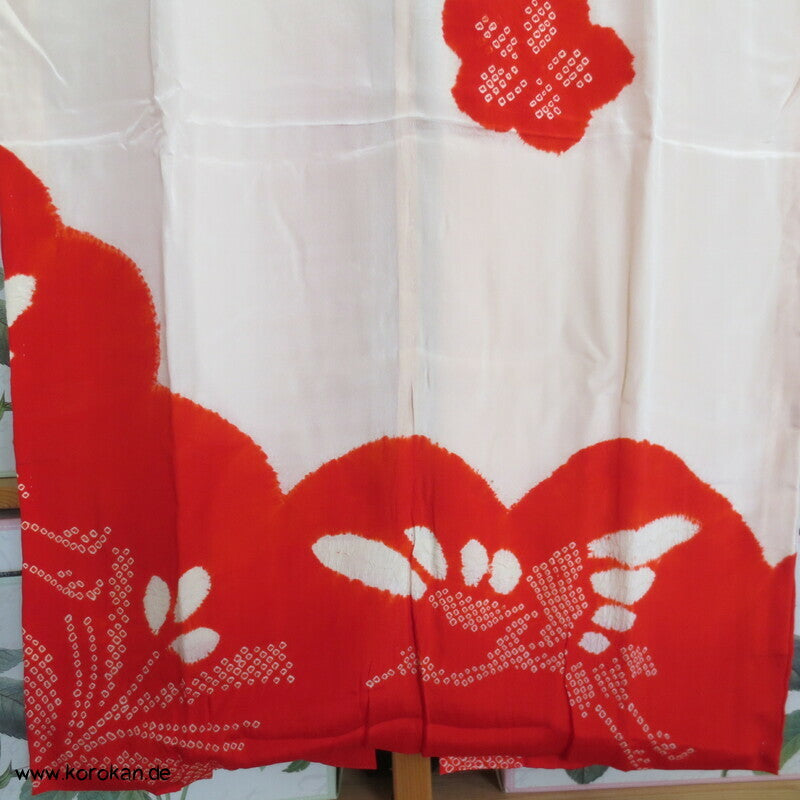 Shibori rot auf weiß japanischer Seiden Juban Unterkimono
