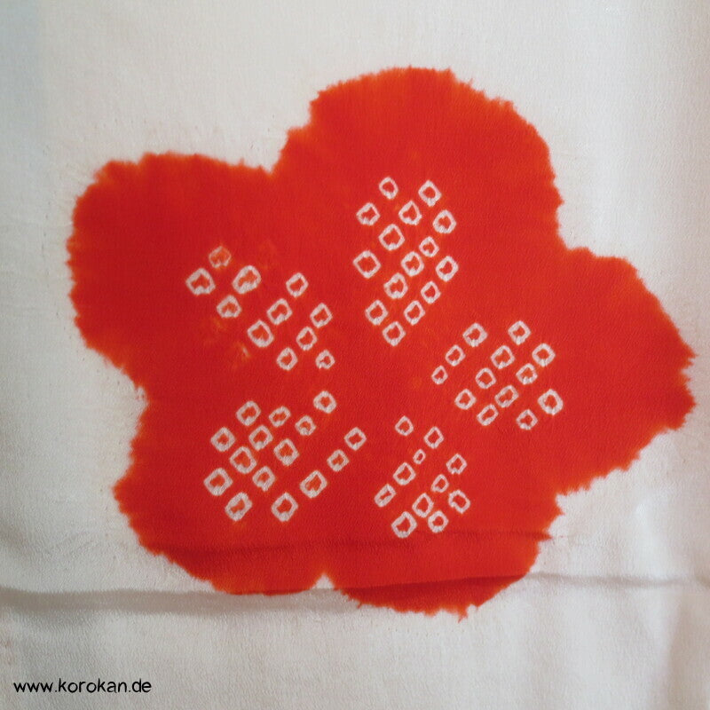 Shibori rot auf weiß japanischer Seiden Juban Unterkimono