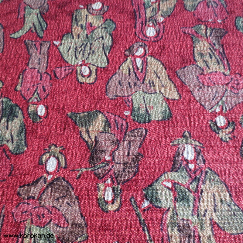 japanische Menschen dicker borkiger Kimono Seide Chirimen Crepe