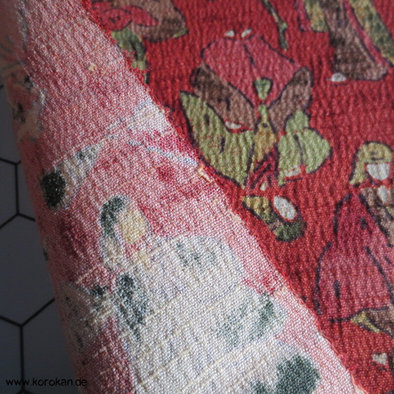 japanische Menschen dicker borkiger Kimono Seide Chirimen Crepe