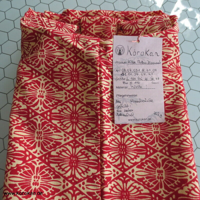 japanischer Hitoe Woll Kimono, Diamant Schmetterling