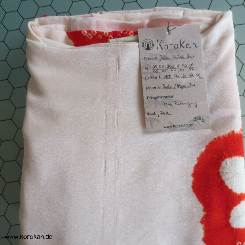 Shibori rot auf weiß japanischer Seiden Juban Unterkimono