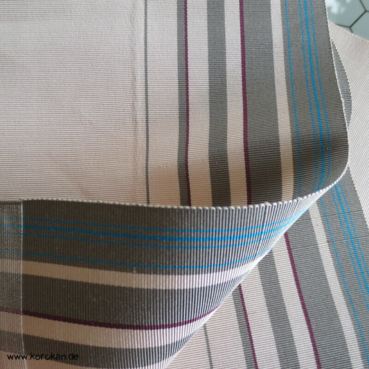 gestreifter Seidenrips Hanhaba Obi / Date Jime