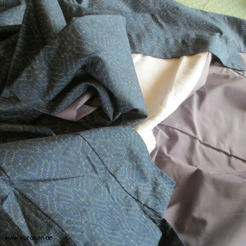 Kikko Kasuri Tsumugi Seiden Kimono