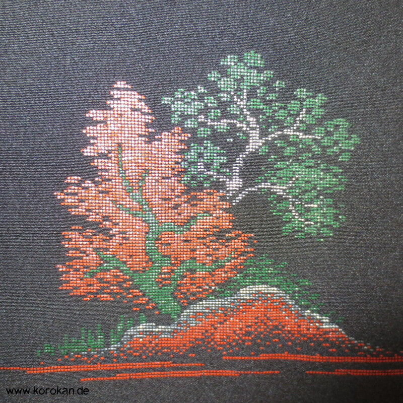 Urushi - Landschaft Haori Seiden Kimono Jacke