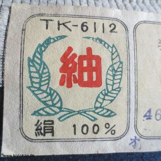 Tanmono Stoffrolle blauschwarz Tsumugi Kimono Seide Ballen