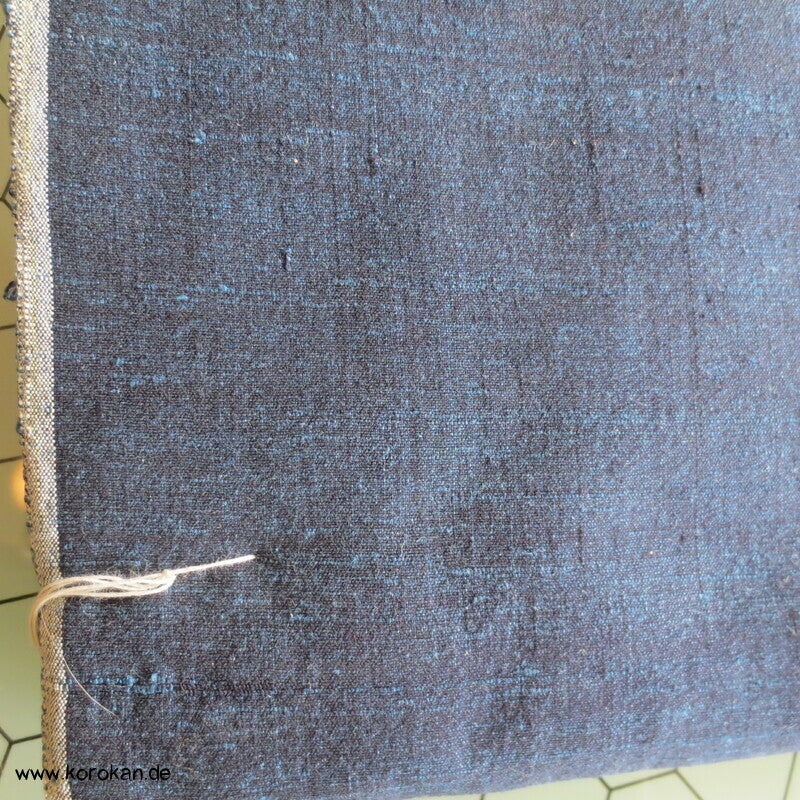 Tanmono Stoffrolle blauschwarz Tsumugi Kimono Seide Ballen