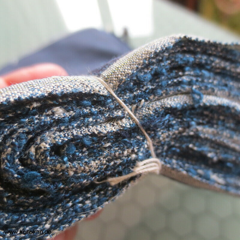 Tanmono Stoffrolle blauschwarz Tsumugi Kimono Seide Ballen