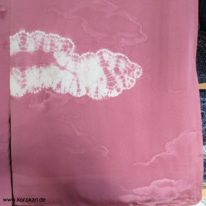 gewebte und Shibori Wolken Seidendamast Komon Kimono