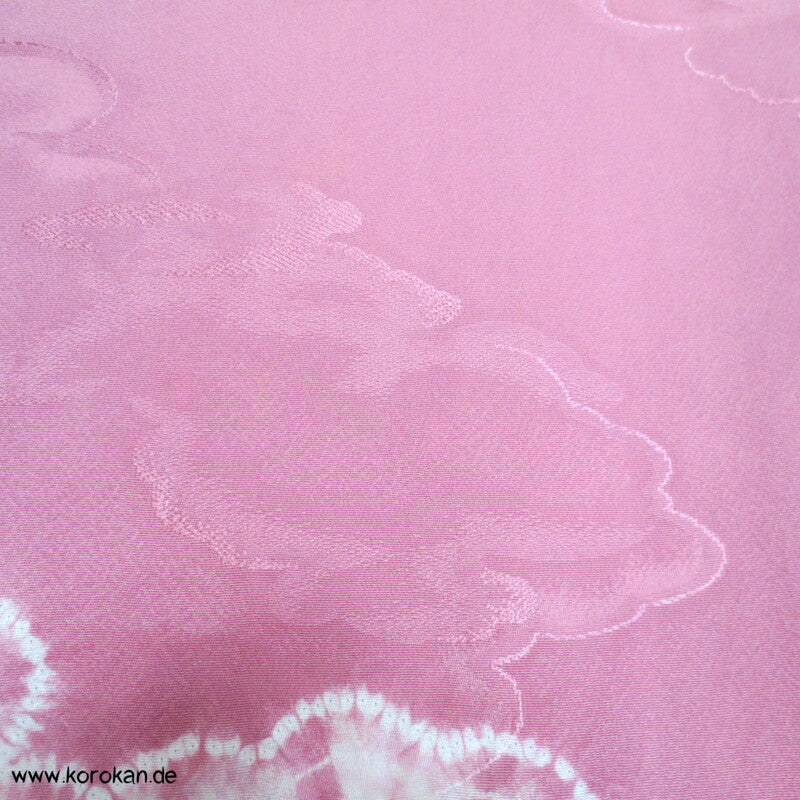 gewebte und Shibori Wolken Seidendamast Komon Kimono