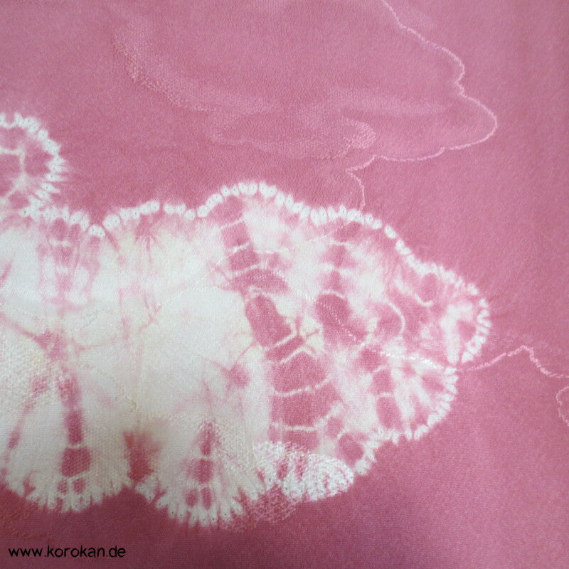 gewebte und Shibori Wolken Seidendamast Komon Kimono