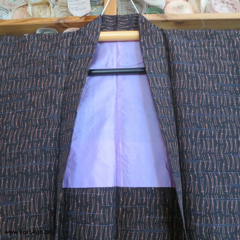 Haori Kimono Jacke aus Seidentaft mit Kiefernnadelmuster