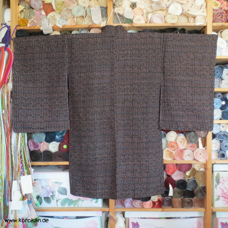 Haori Kimono Jacke aus Seidentaft mit Kiefernnadelmuster