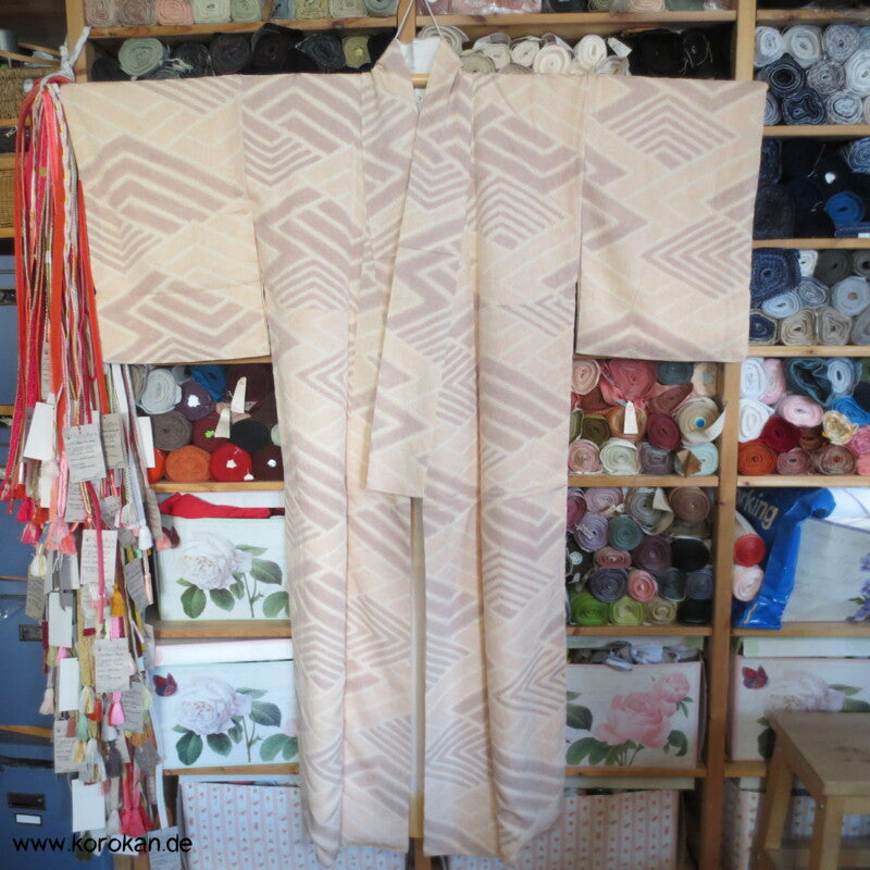 Diamantmuster Shibori Seidendamast Komon Kimono