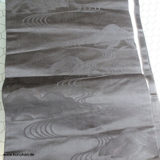 schwarz gewebte Uferlandschaft Chuya Fukuro Obi