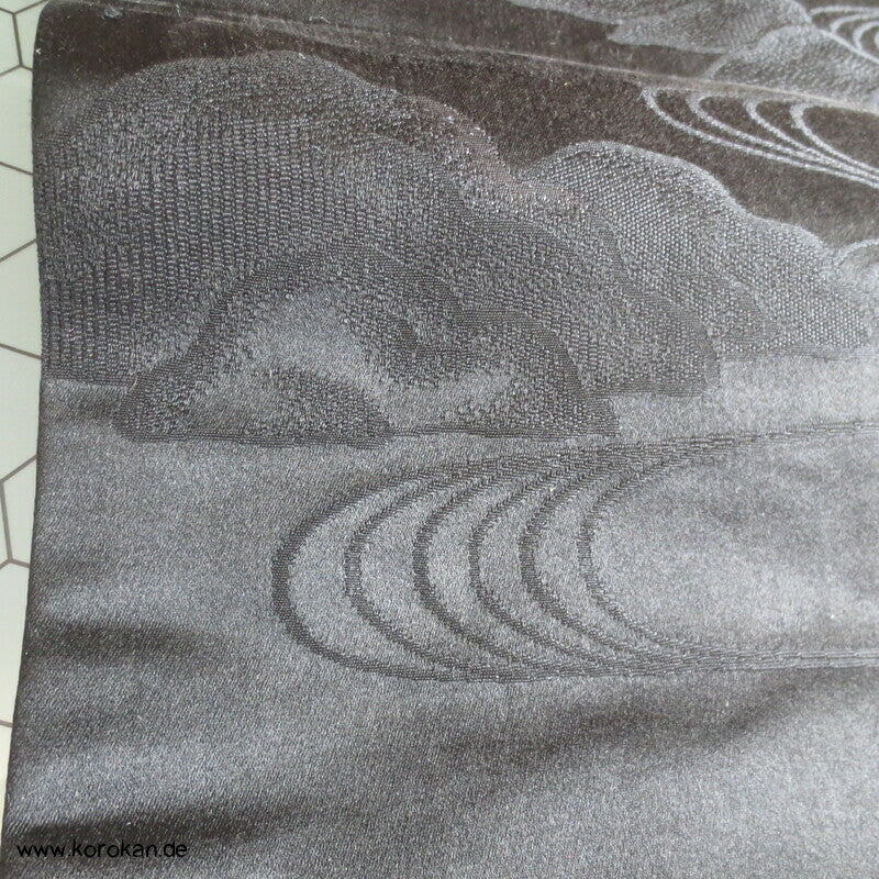 schwarz gewebte Uferlandschaft Chuya Fukuro Obi