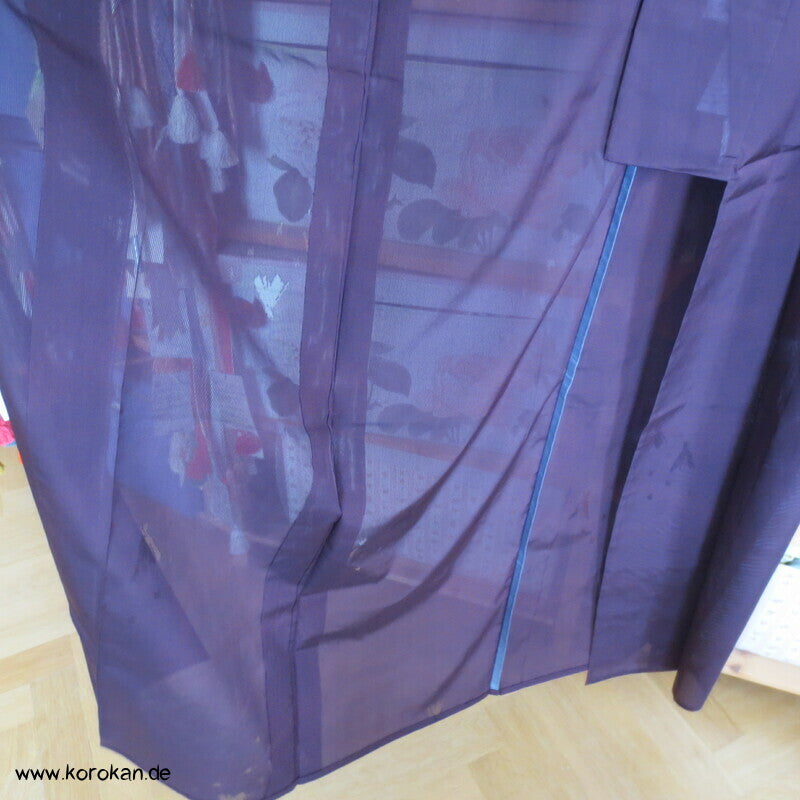 Reisgarben japanischer Hitoe Kimono, Sha Seide Drehergewebe