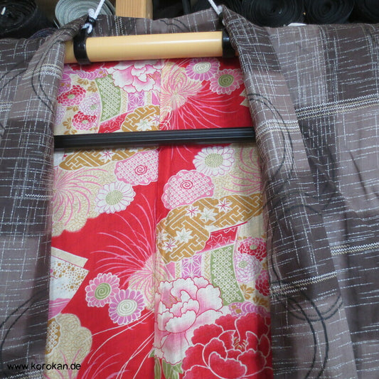 Art Deco Kreise über Karo Haori Kimono Jacke