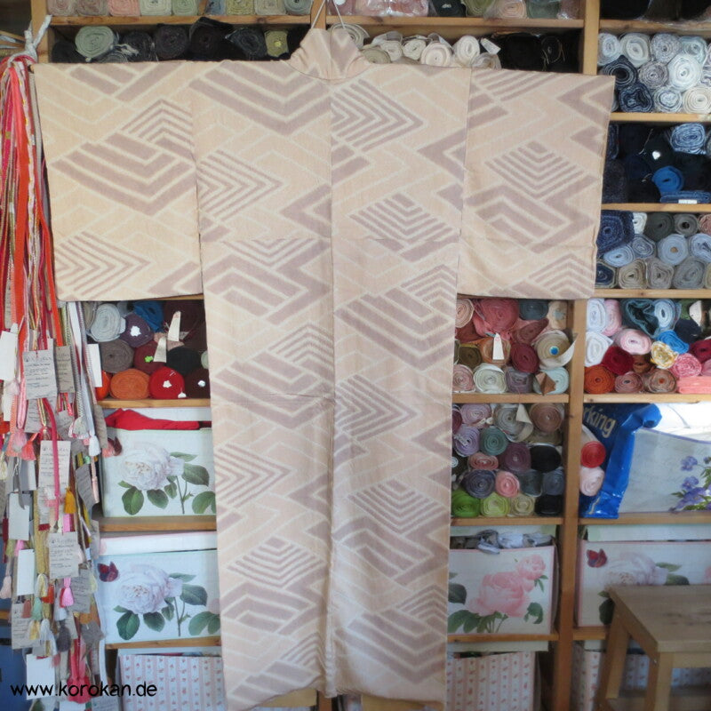 Diamantmuster Shibori Seidendamast Komon Kimono