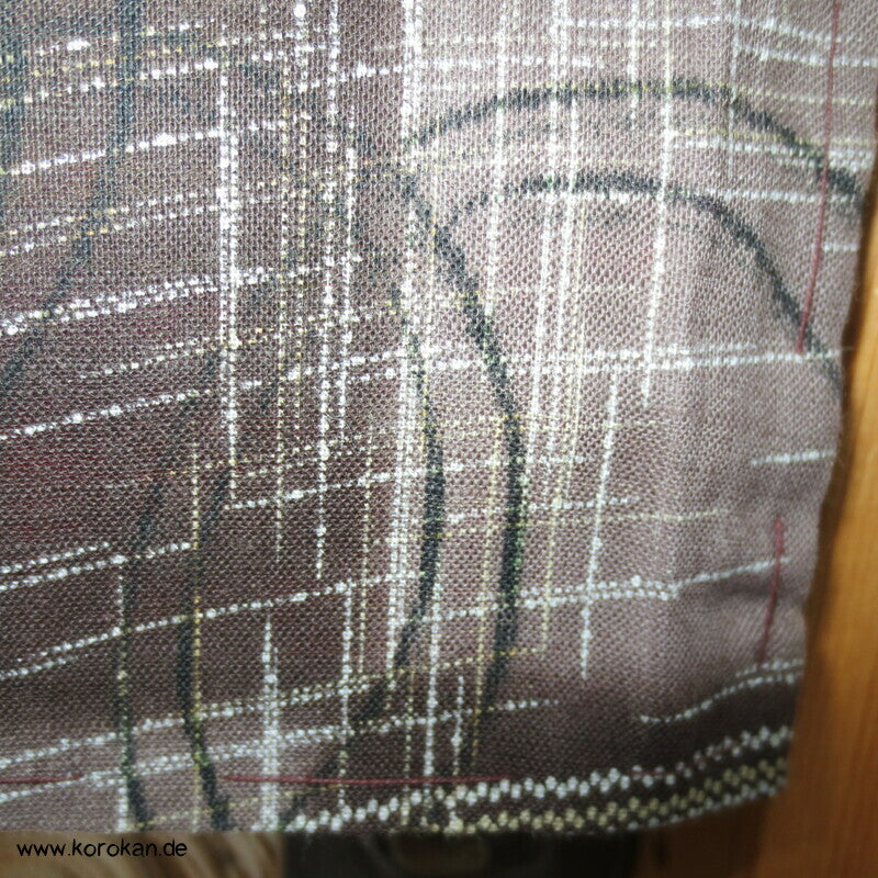 Art Deco Kreise über Karo Haori Kimono Jacke