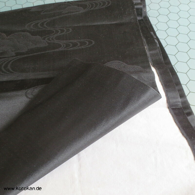 schwarz gewebte Uferlandschaft Chuya Fukuro Obi