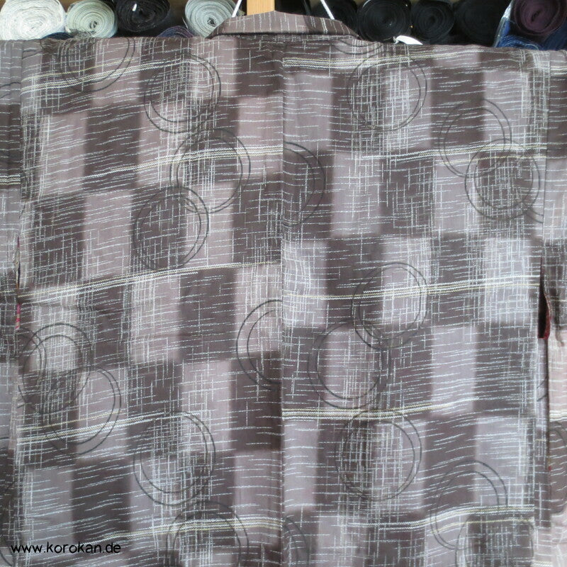 Art Deco Kreise über Karo Haori Kimono Jacke