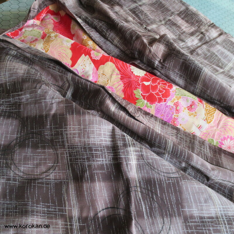 Art Deco Kreise über Karo Haori Kimono Jacke